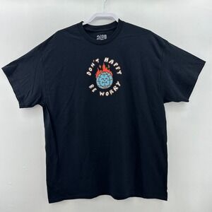 A-Lab 'Don't Happy Be Worry' Graphic Tee Shirt XL NWOT Funny Skater Streetwear